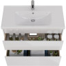 Тумба LEMARK COMBI 100 см под раковину, подвесная/напольная, 2 ящика, белый глянец LM03C100T
